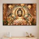 Lord Buddha Meditating Wall Art Painting Digital Reprint 12 inch x 18 inch Painting (Without Frame, Pack of 3)