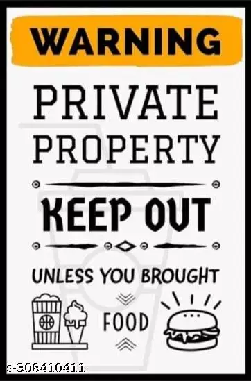Craft Valley Warning Poster 12*18 Inches and 300 GSM Paper