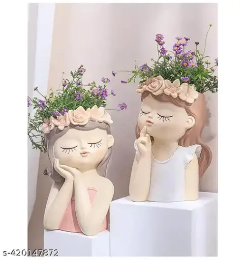 Fairy Head Girl Adorable Succulent Planter Pot(set of 2)