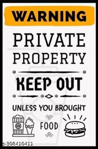 Craft Valley Warning Poster 12*18 Inches and 300 GSM Paper