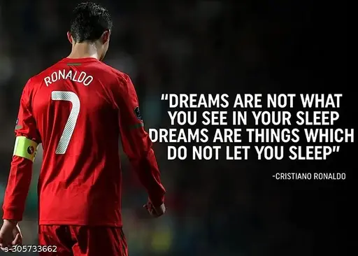 Print Craft Ronaldo Portugal Quotes Wall Decoration Art UnFramed Poster, 18 Inch x 12 Inch, Matt Laminated Poster with