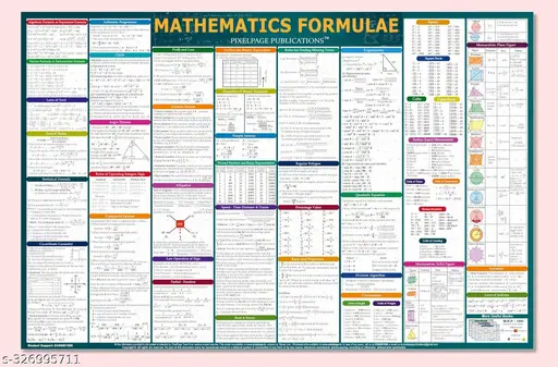 Maths Concept and Formulas Wall Chart For Various Exams Quick Revision Latest Poster NEET JEE UPSC And Competitive Exams Formulae- Laminated Big Size